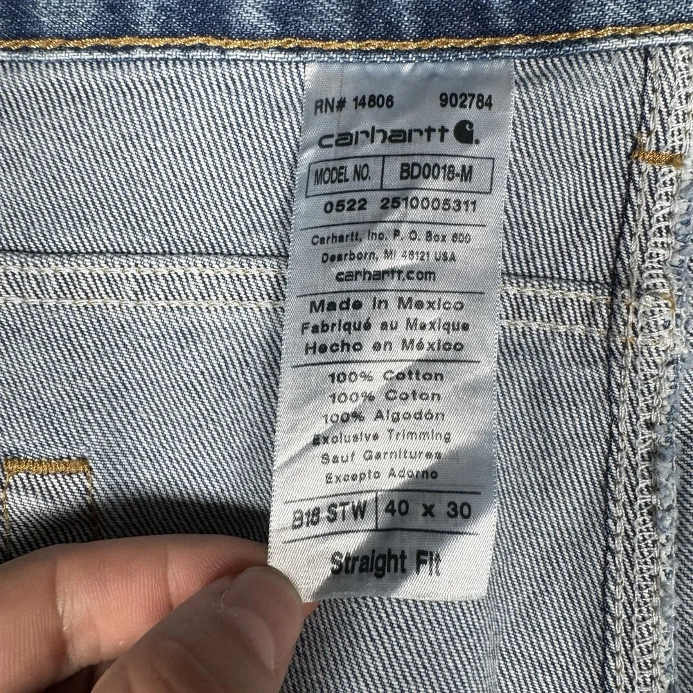 Carhartt B18 STW Traditional Fit Tapered Leg Jeans Men's 40x30 New With Tags